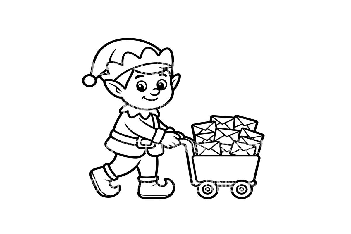 Christmas Elf Mail Delivery Coloring Books