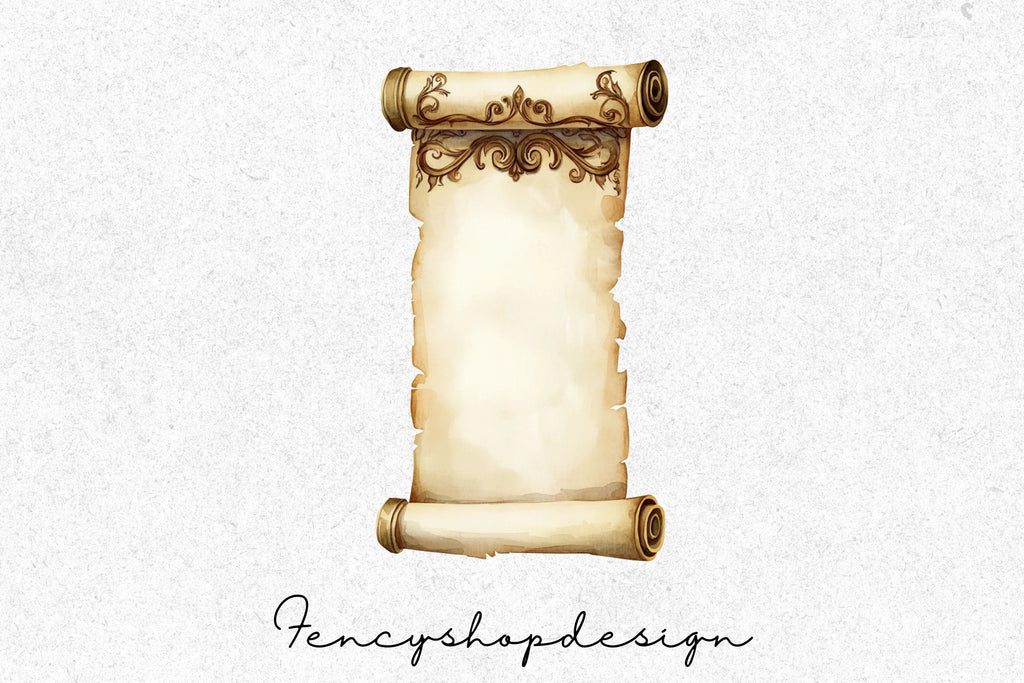 Vintage Scroll Rolls Clipart Bundle