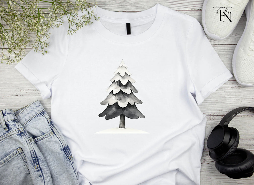 Snowy Pine Tree Winter Clipart Bundle