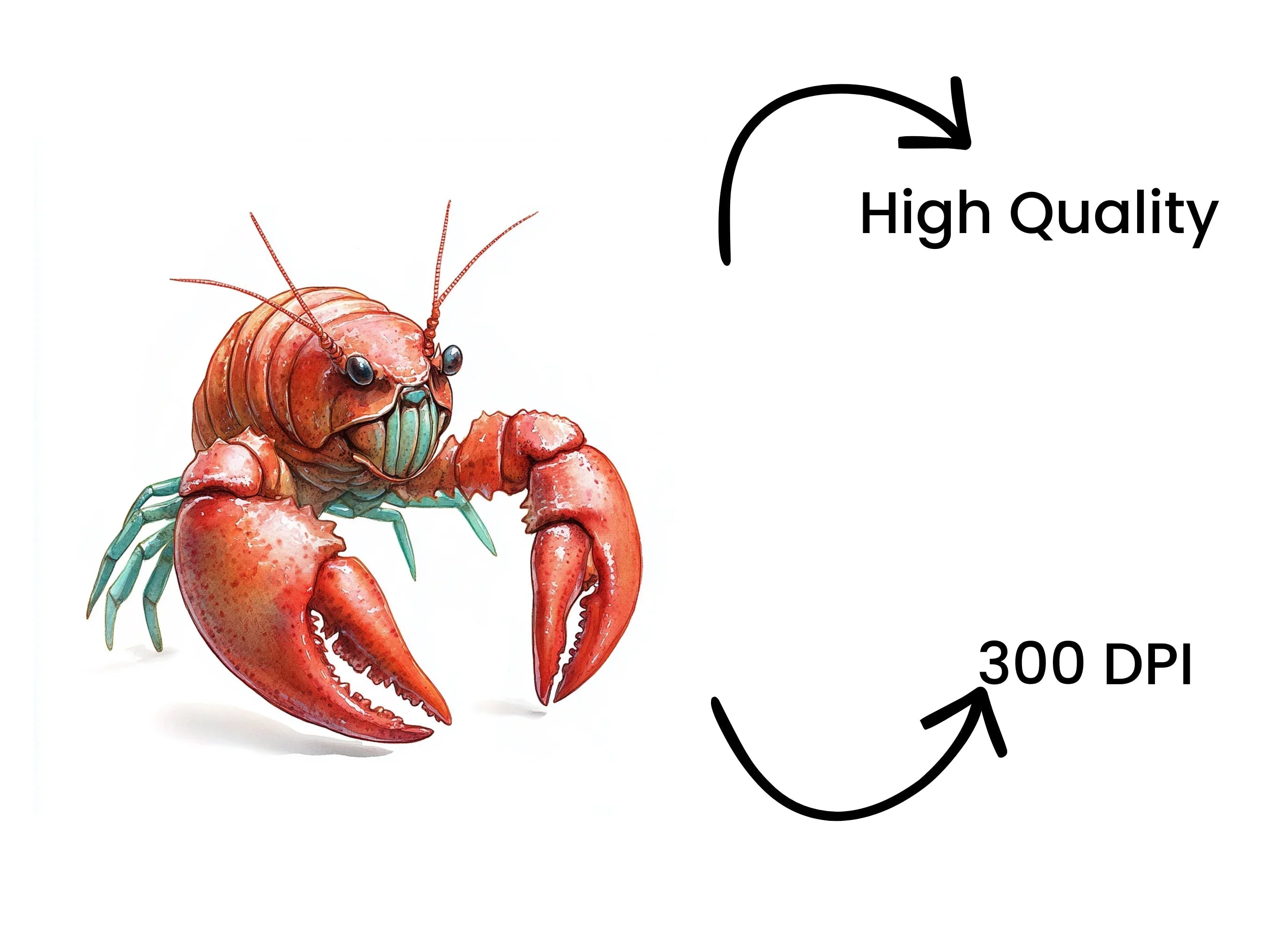 Realistic Red Crawfish Clipart Bundle