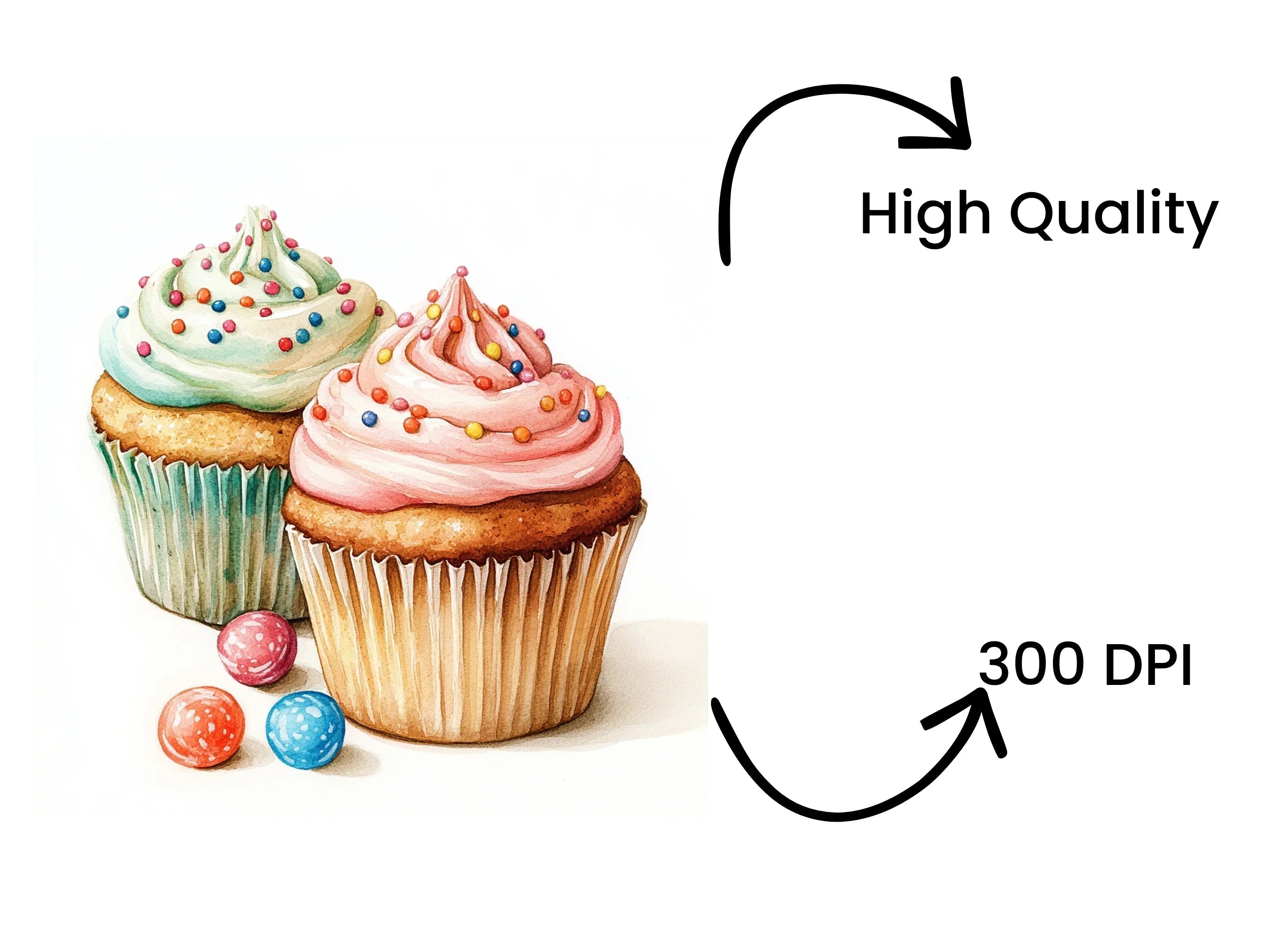 Vibrant Cupcake with Sprinkles Clipart Bundle