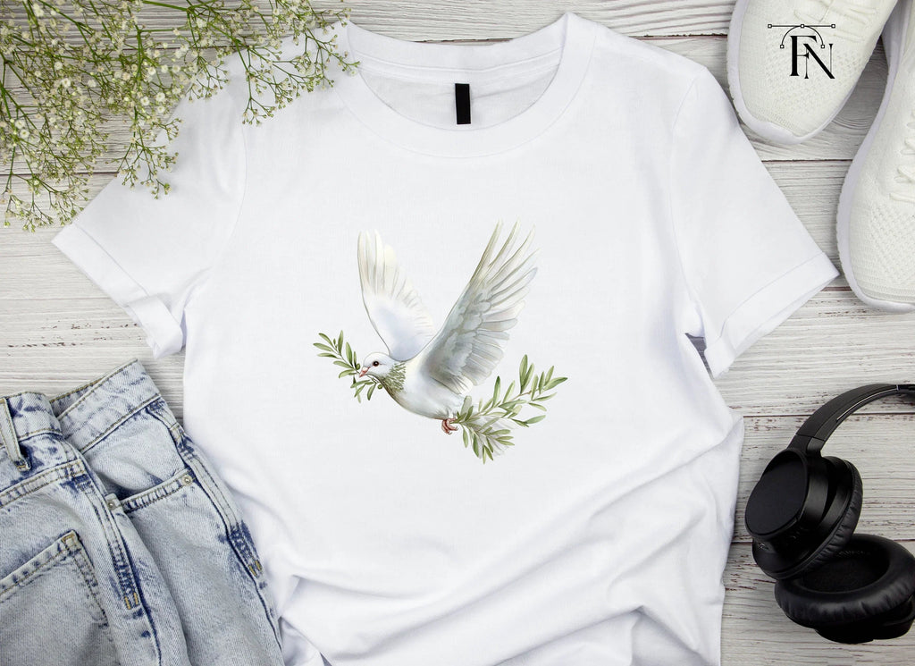 Flying Doves with Olive Branches Clipart Bundle