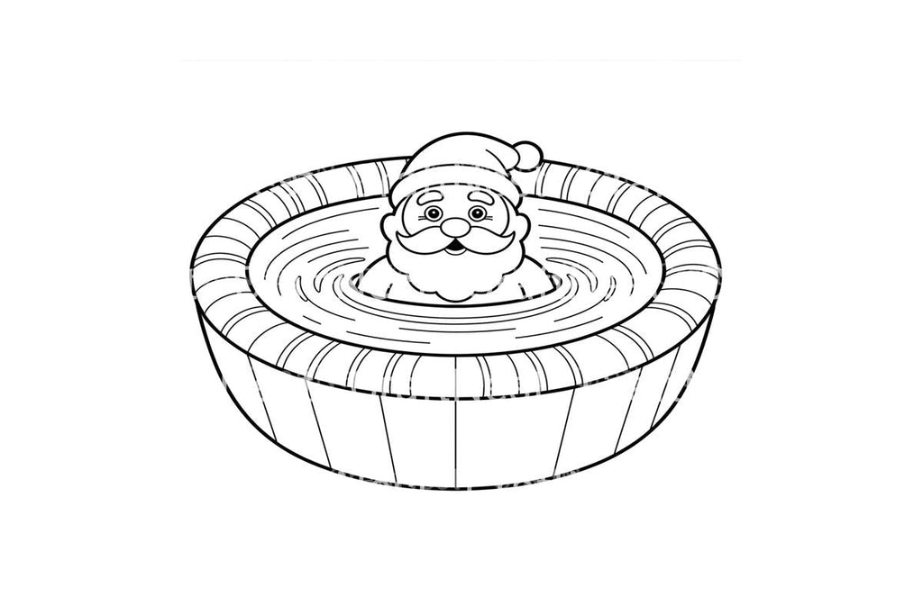 Santa Claus Hot Tub Coloring Books