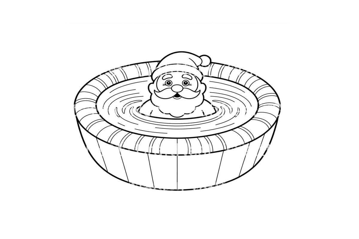 Santa Claus Hot Tub Coloring Books