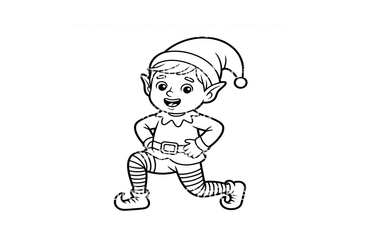 Playful Christmas Elf Coloring Books