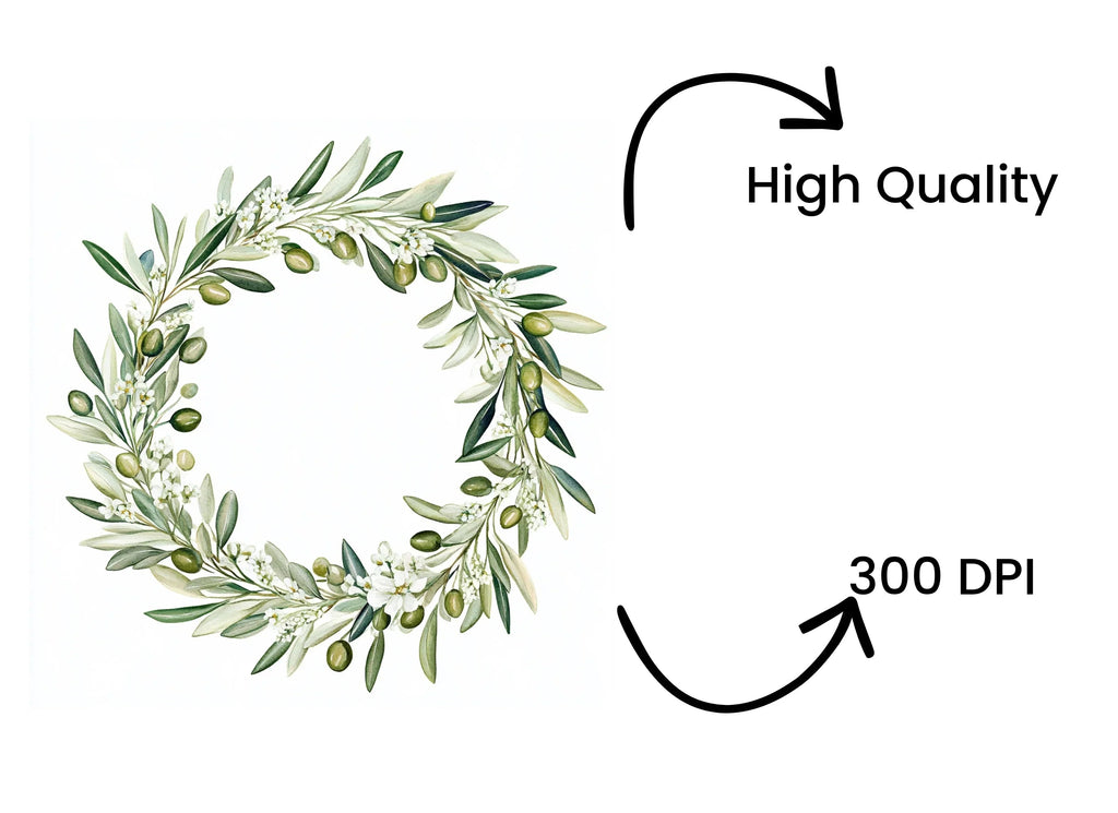 Olive Branch Wreath Clipart Bundle