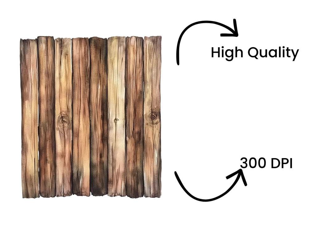 Wooden Fence Backgrounds Clipart Bundle