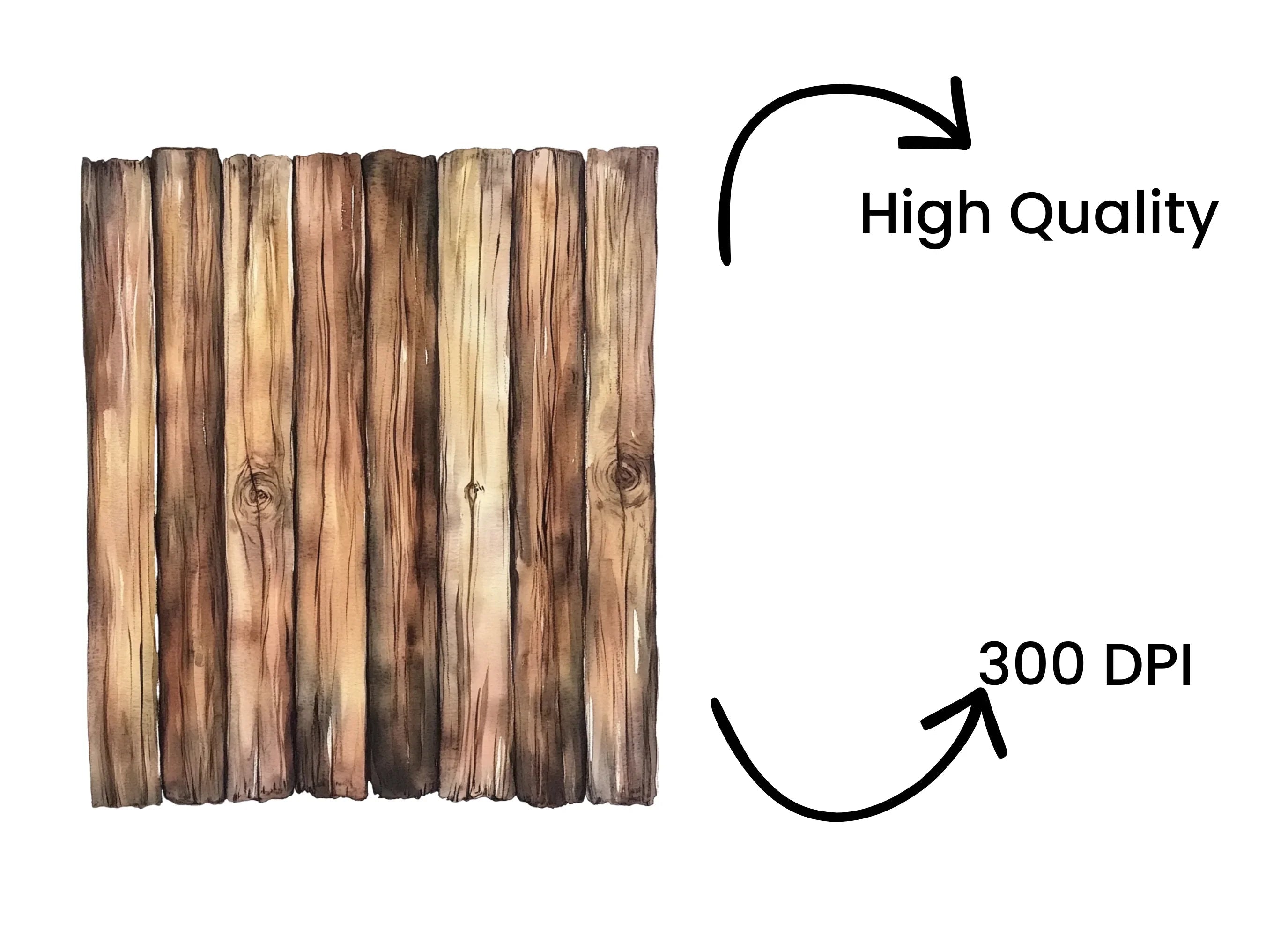Wooden Fence Backgrounds Clipart Bundle