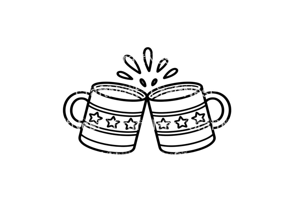 Christmas Mugs Cheers Coloring Books