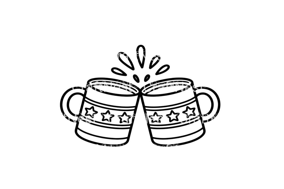 Christmas Mugs Cheers Coloring Books