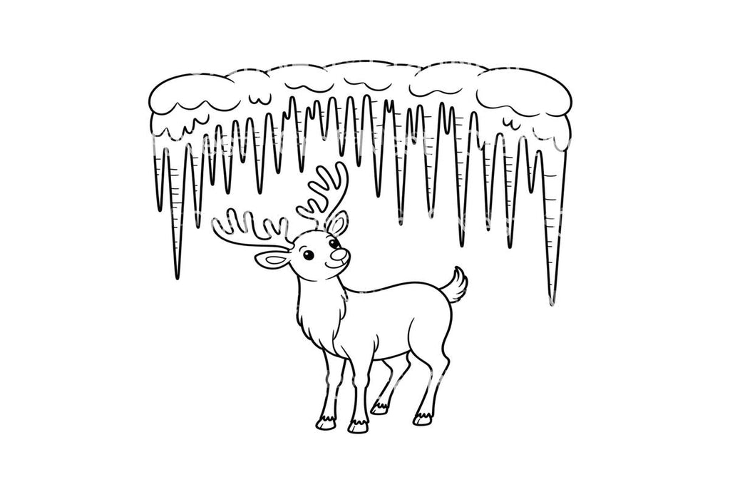Adorable Reindeer Winter Coloring Books
