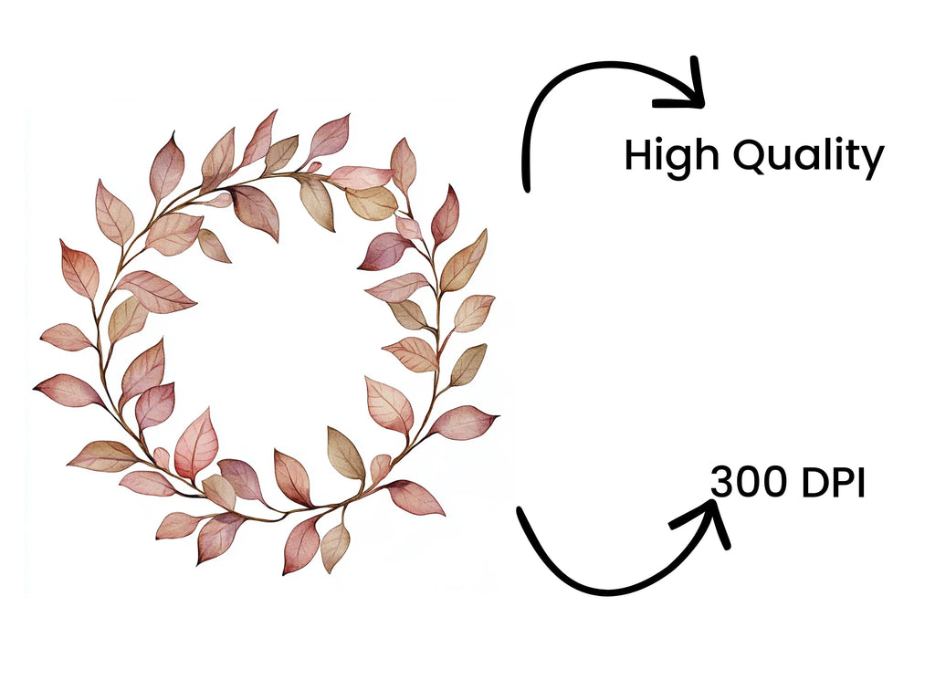 Autumn Leaves Wreath Clipart Bundle