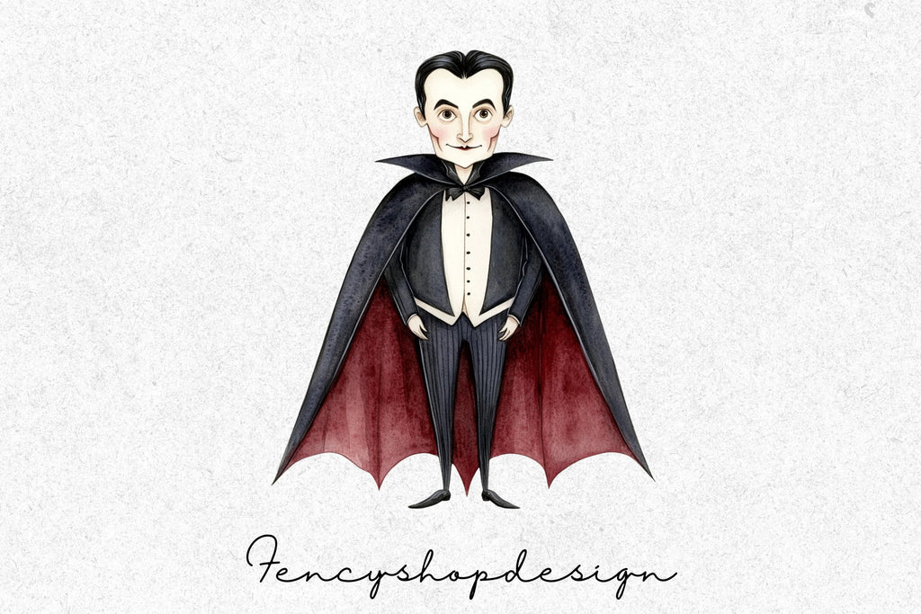 Cute Vampire Characters Clipart Bundle