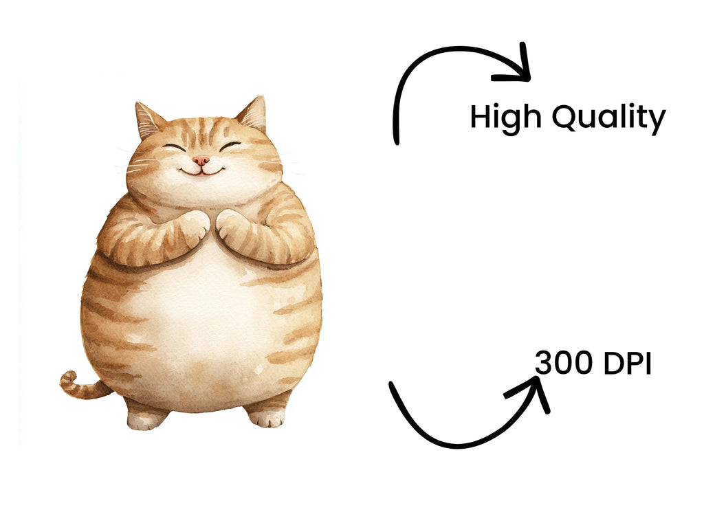 Chubby Happy Cat Clipart Bundle