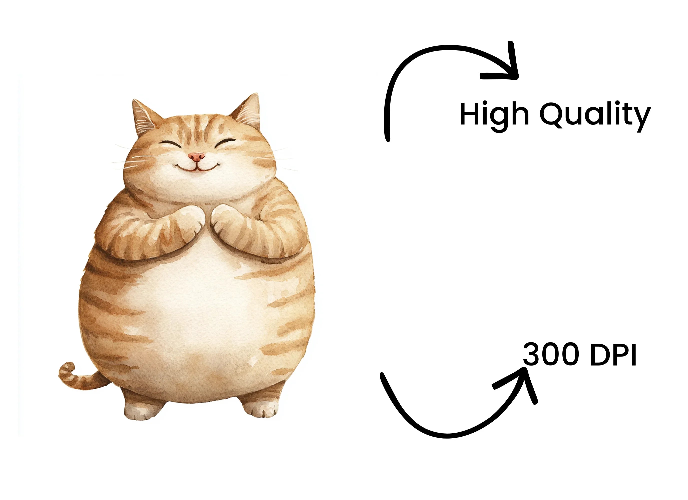Chubby Happy Cat Clipart Bundle