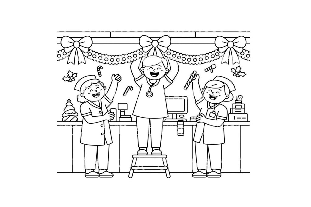 Christmas Nurses Decorating Coloring Books