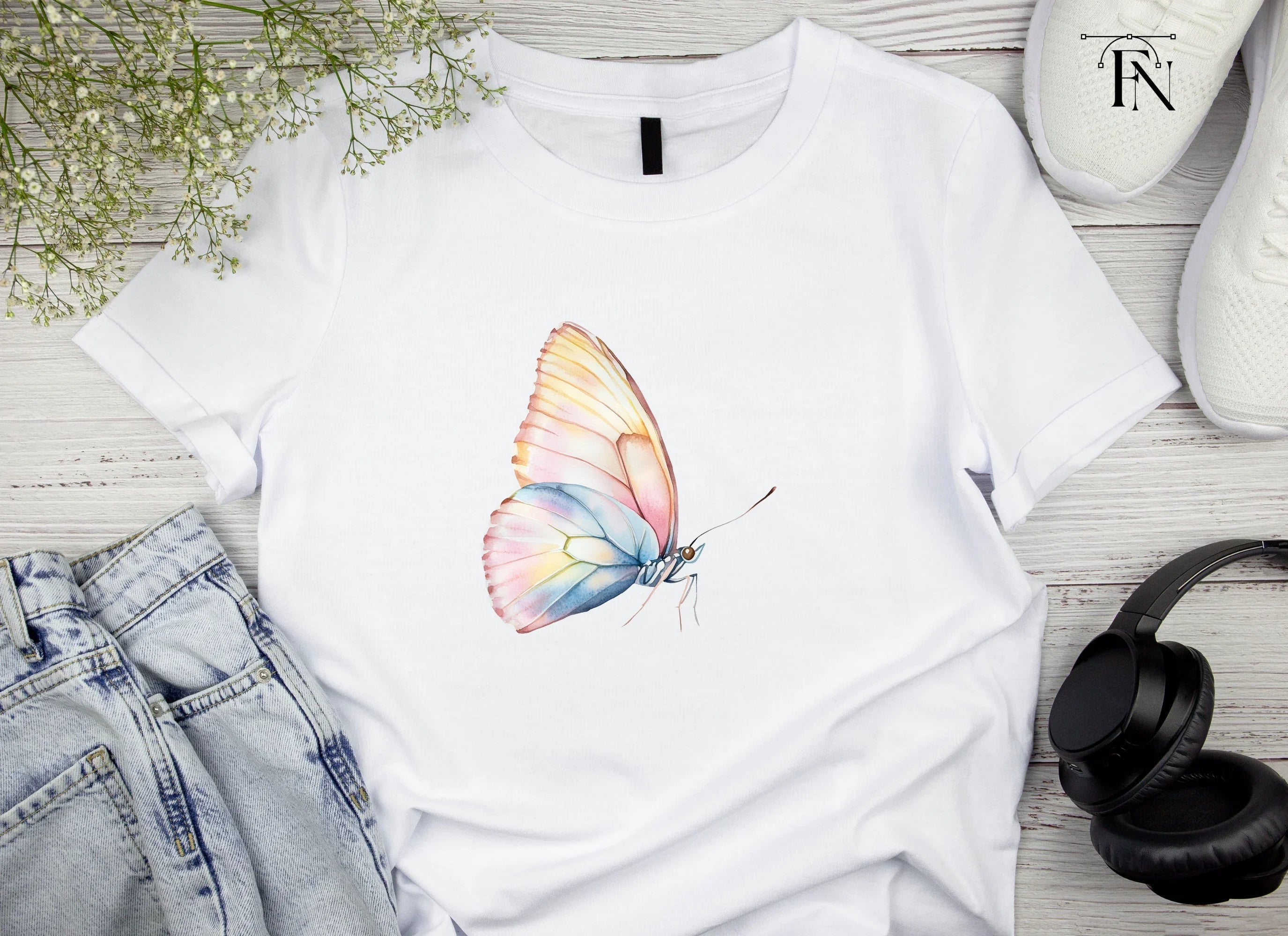 Soft Hues Butterfly Clipart Bundle