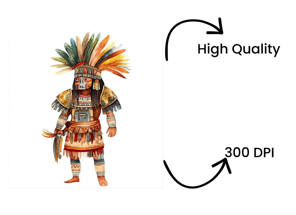 Ancient Aztec Warrior Clipart Bundle
