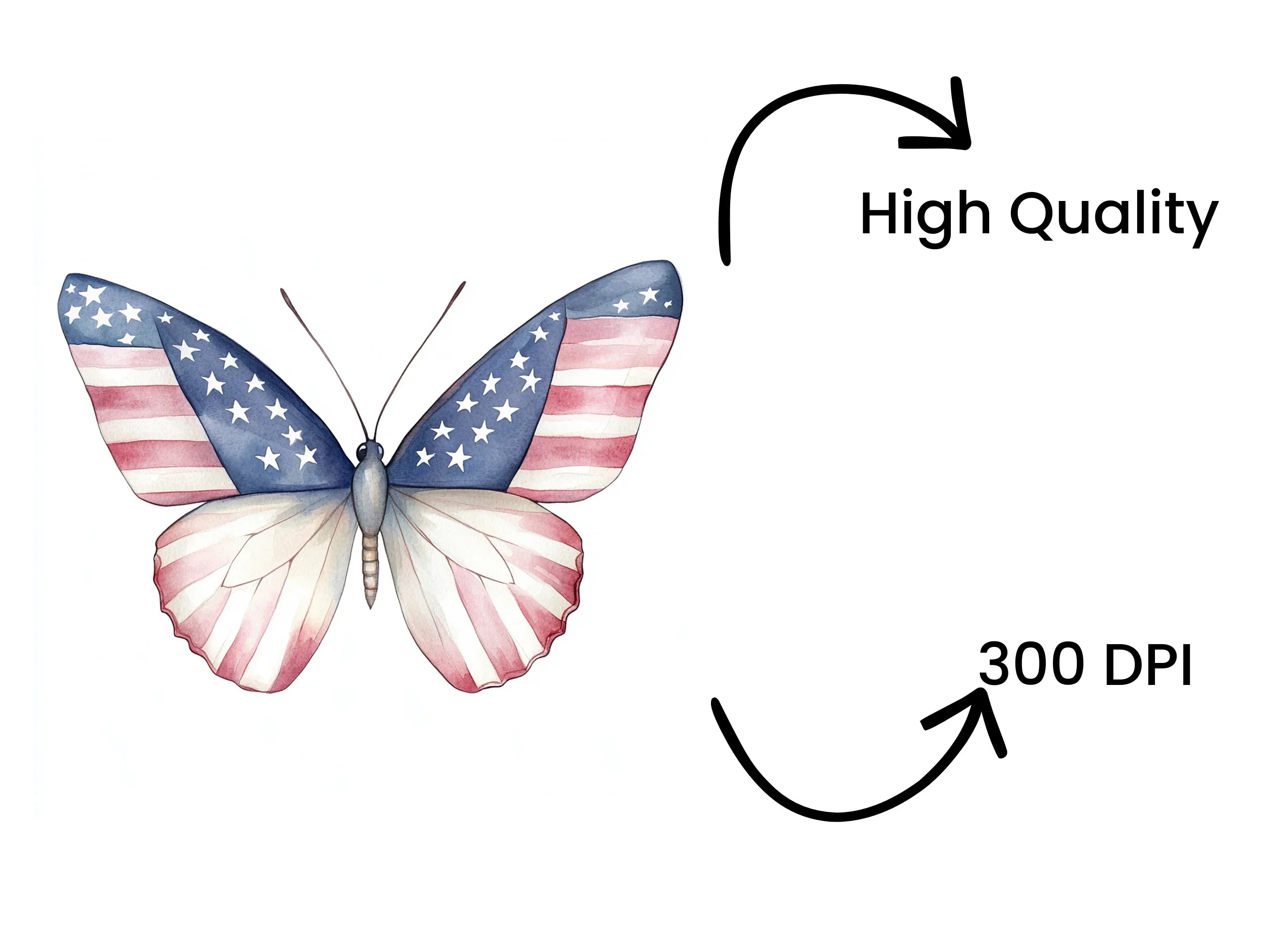 Patriotic Butterfly Clipart Bundle