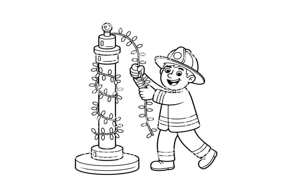 Firefighter Decorating Pole Coloring Books