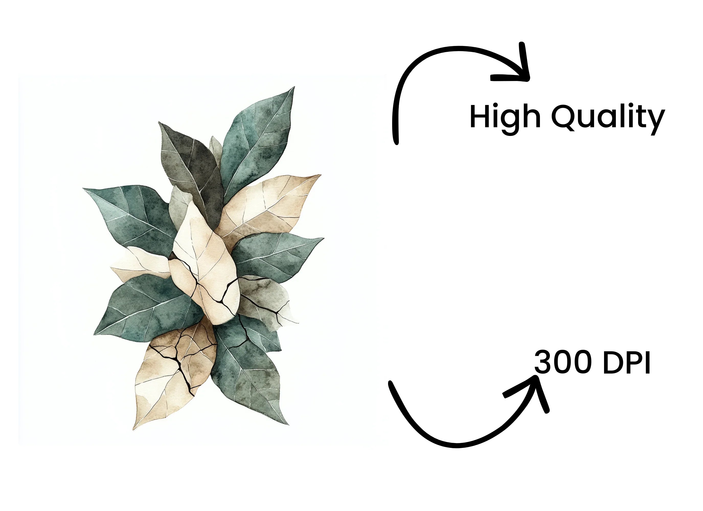 Ethereal Leaf Branches Clipart Bundle