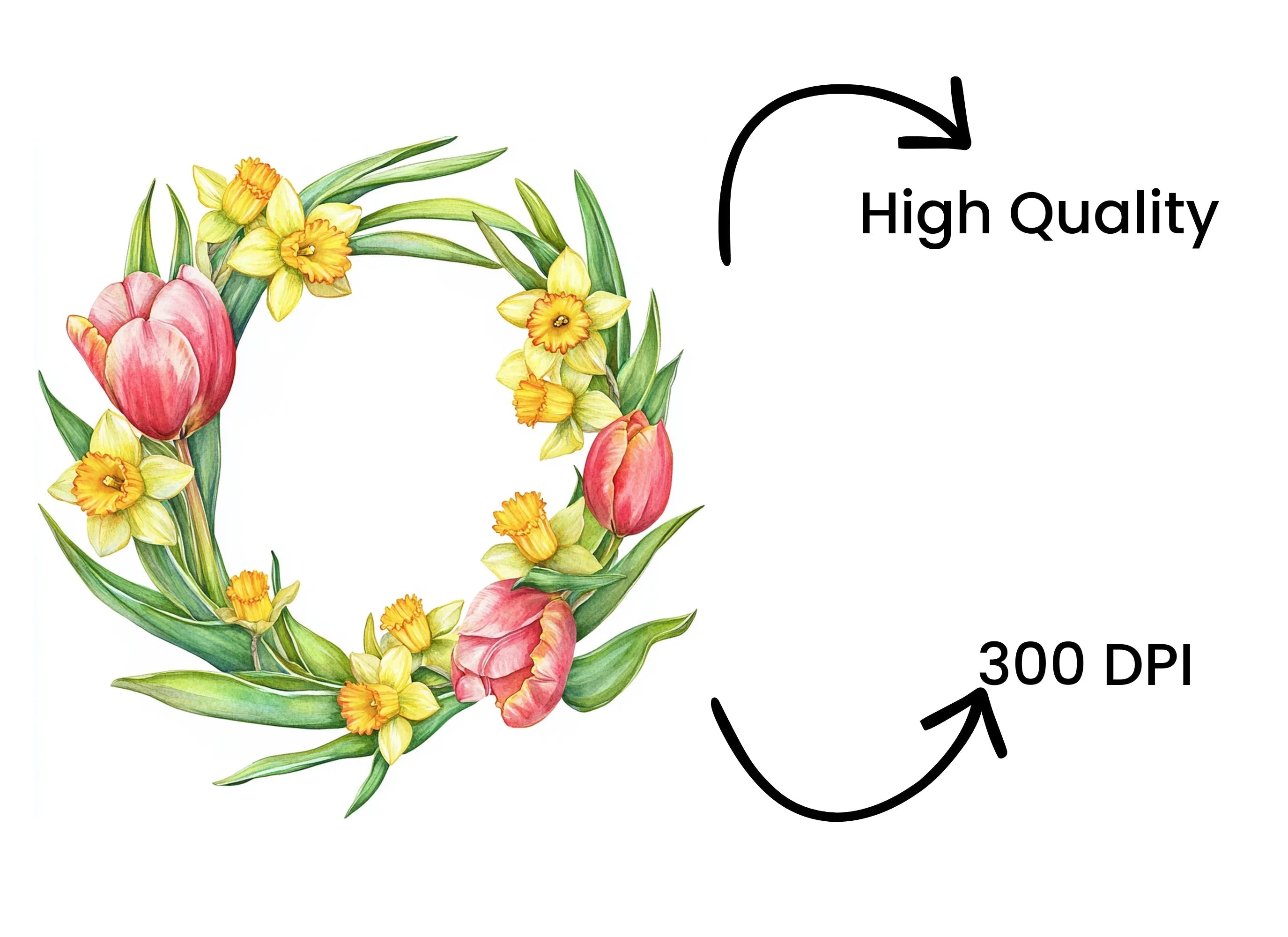 Spring Floral Wreaths Clipart Bundle