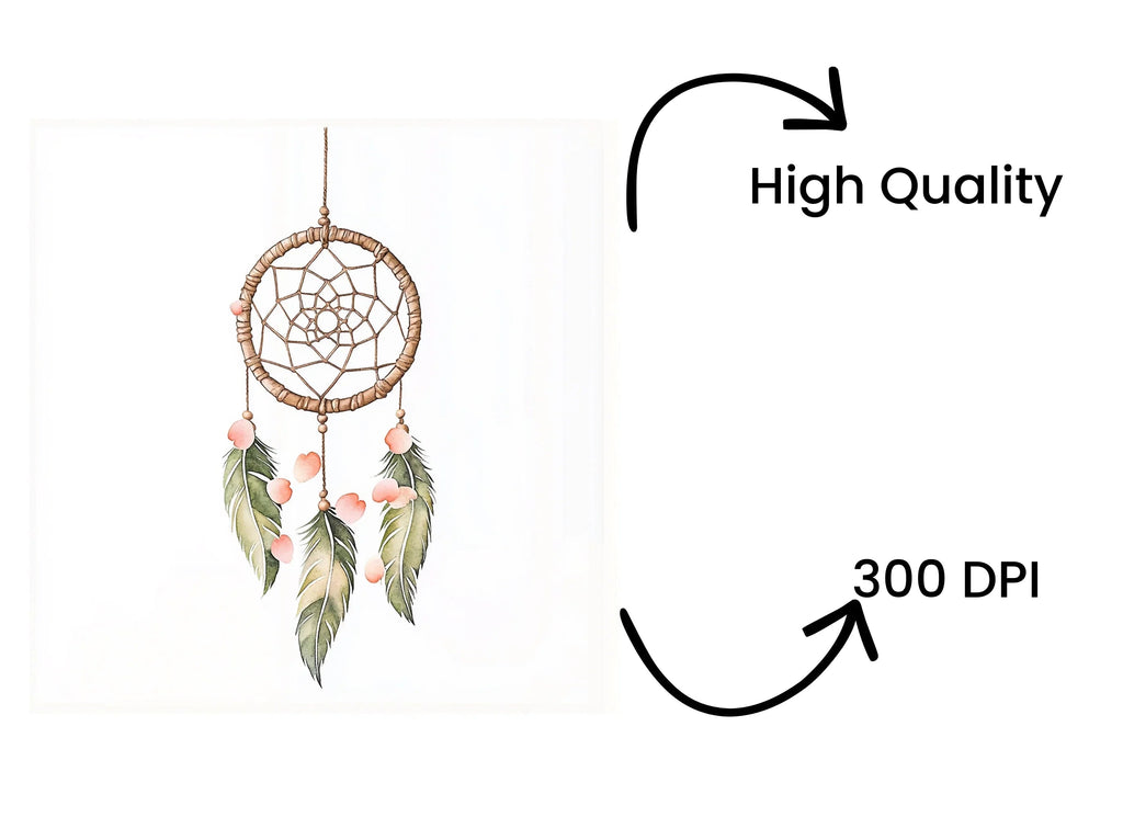 Boho Dream Catcher Clipart Bundle