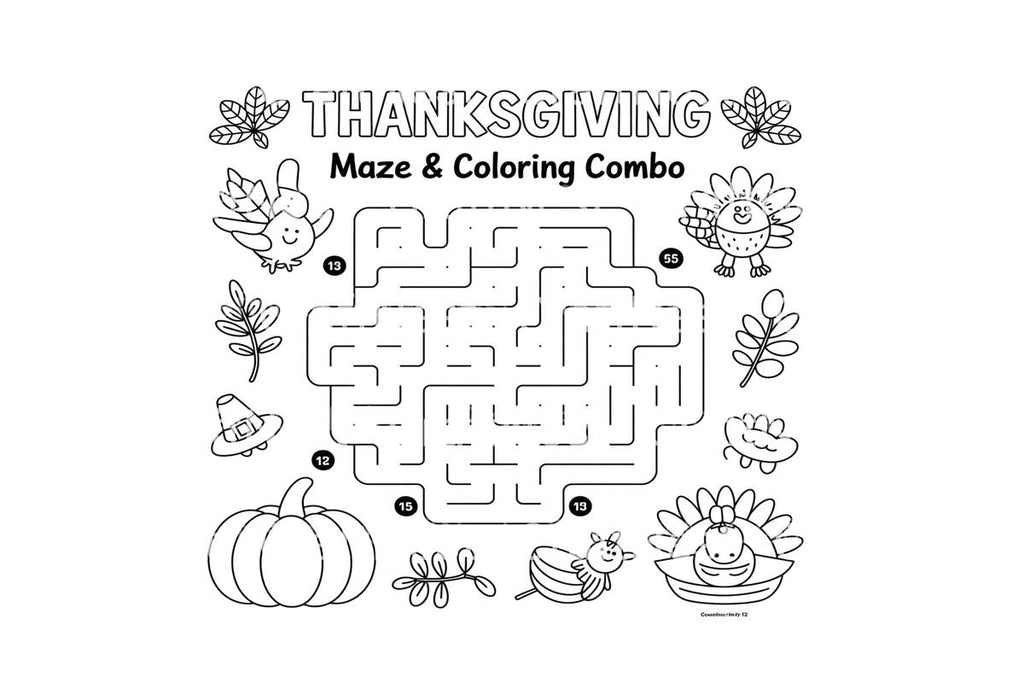 Thanksgiving Maze andCombo Coloring Books Coloring Books