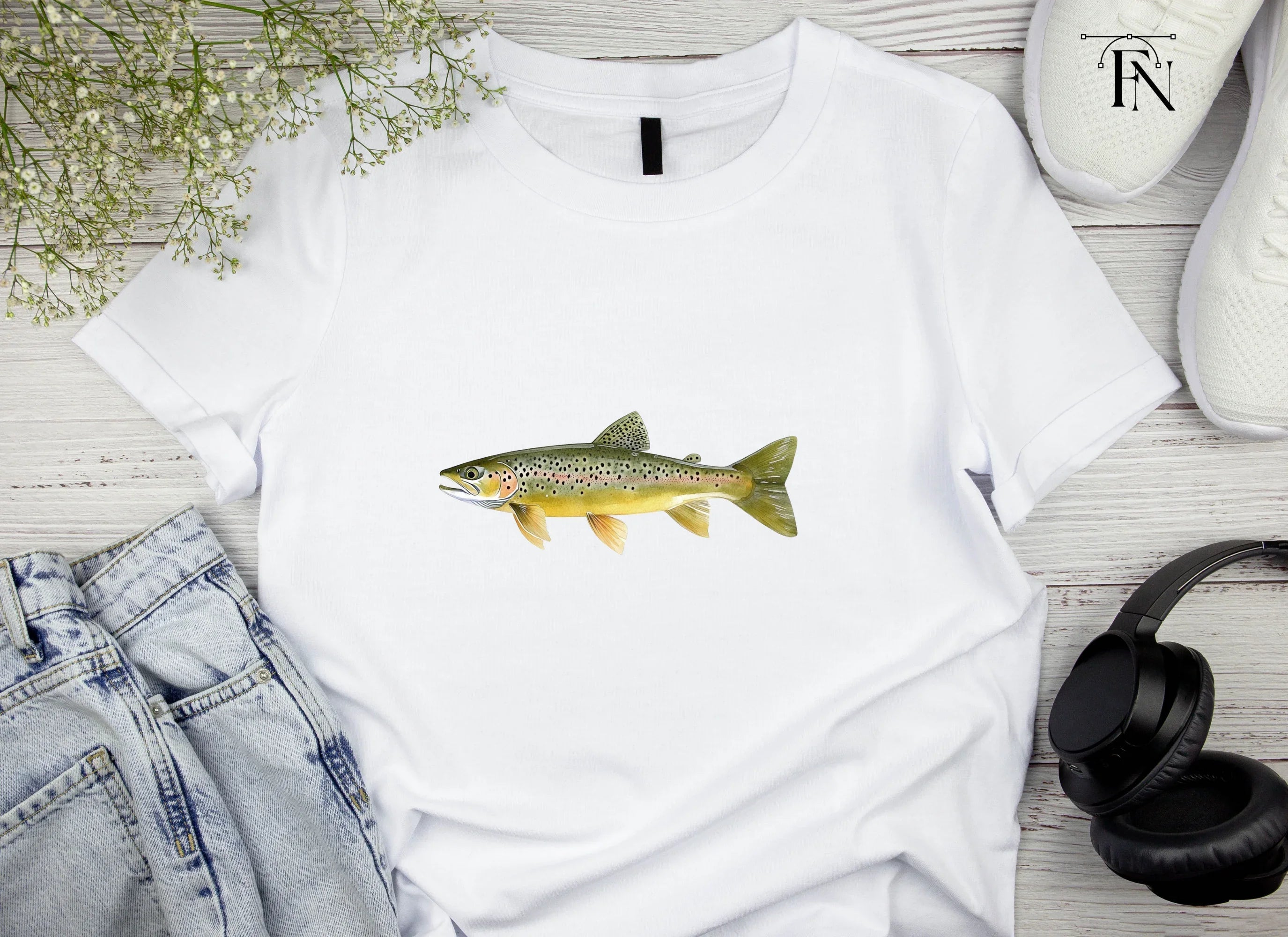 Realistic Brown Trout Fish Clipart Bundle