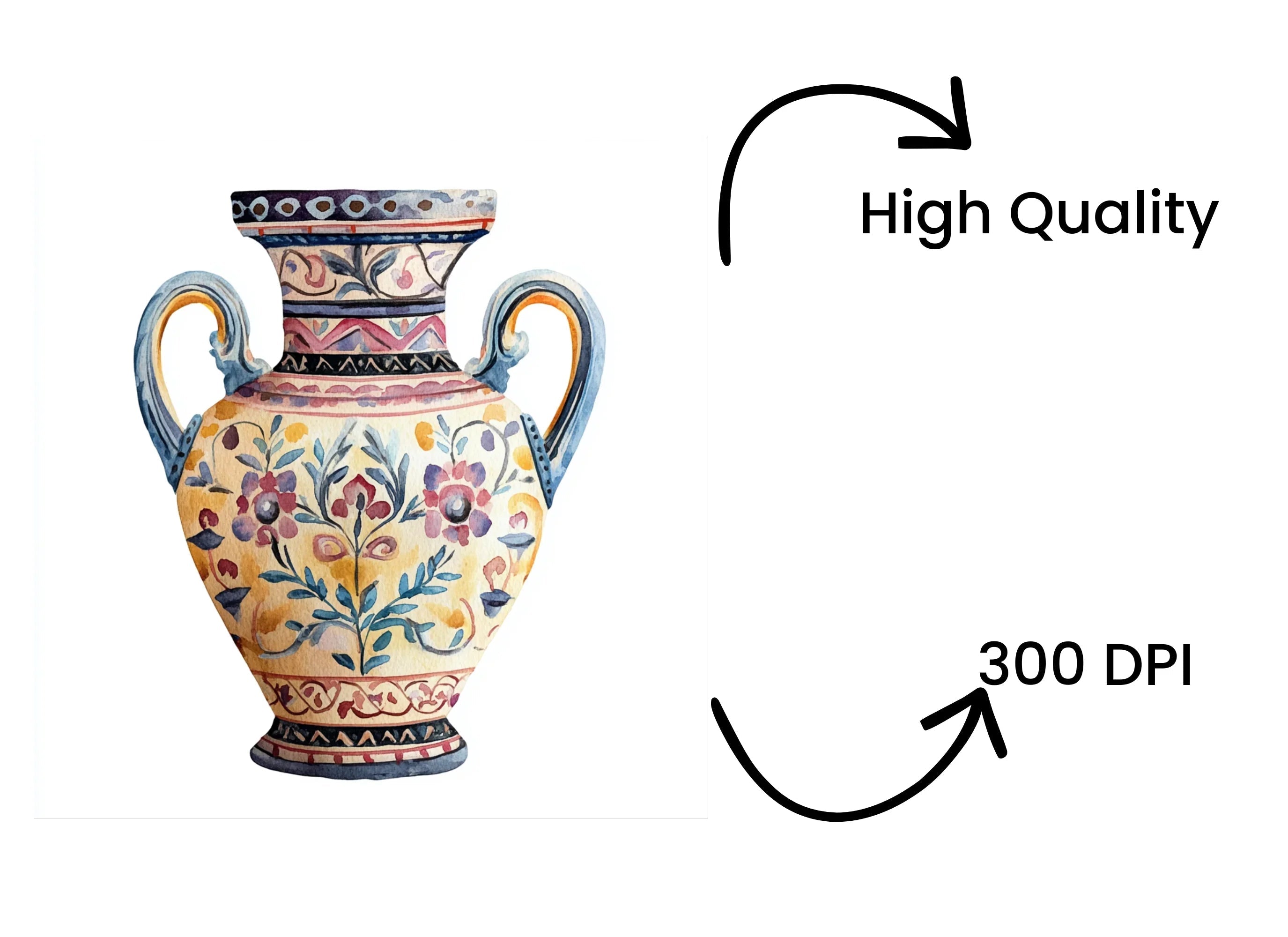 Decorative Ancient Vases Clipart Bundle