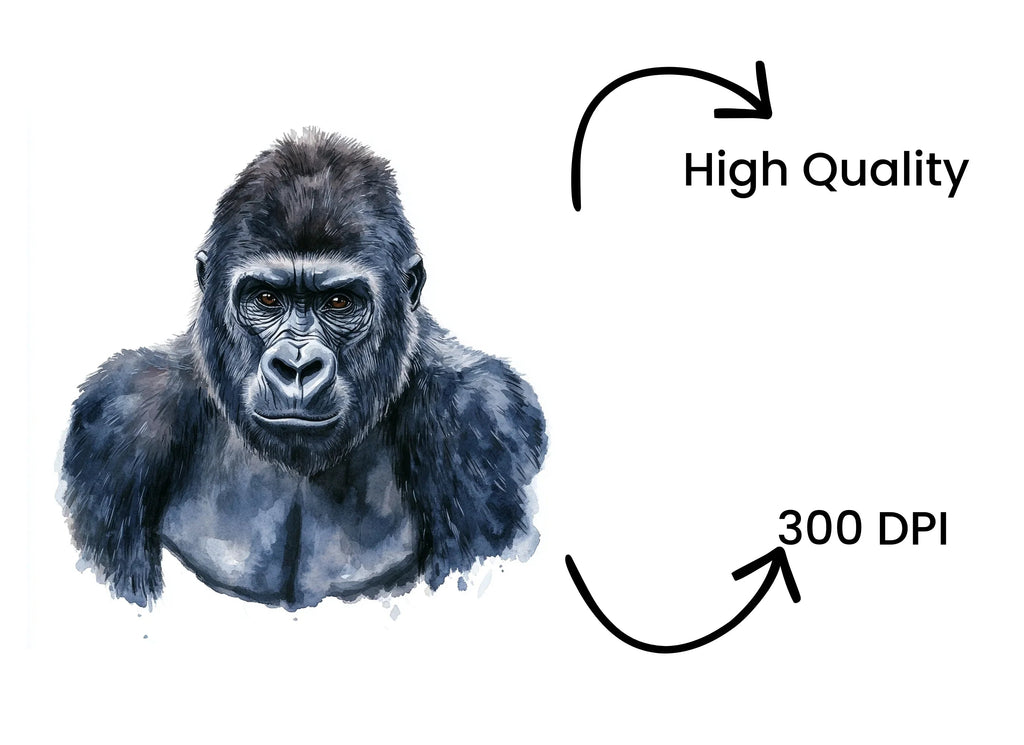 Gorilla Head Bust Clipart Bundle