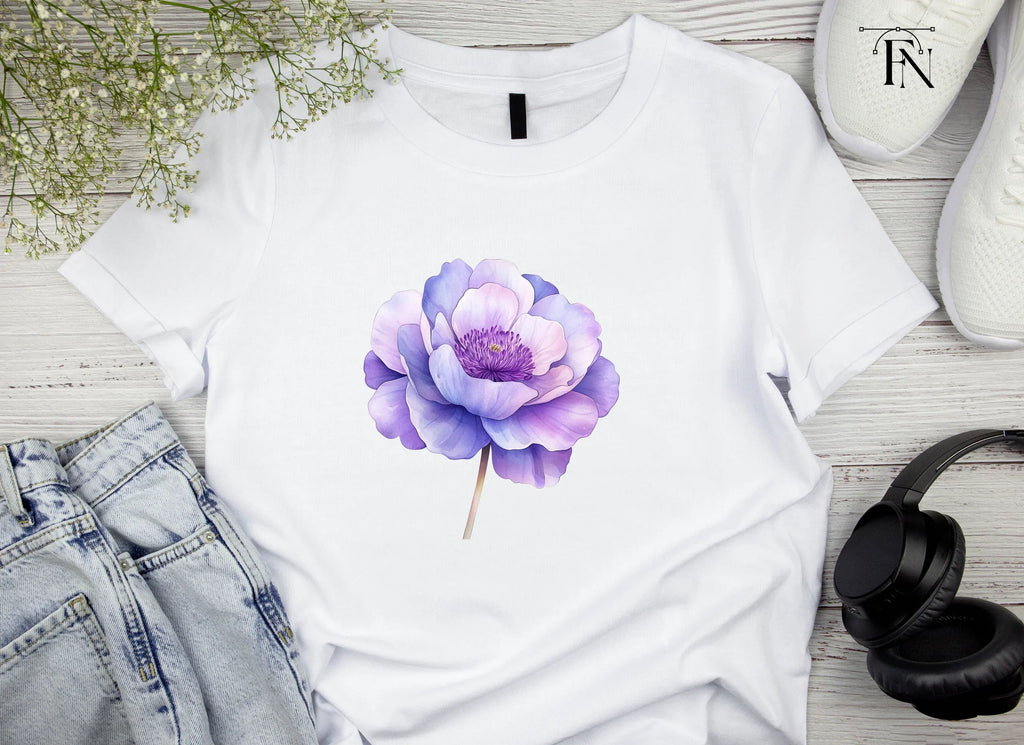 Elegant Purple Peony Flower Clipart Bundle