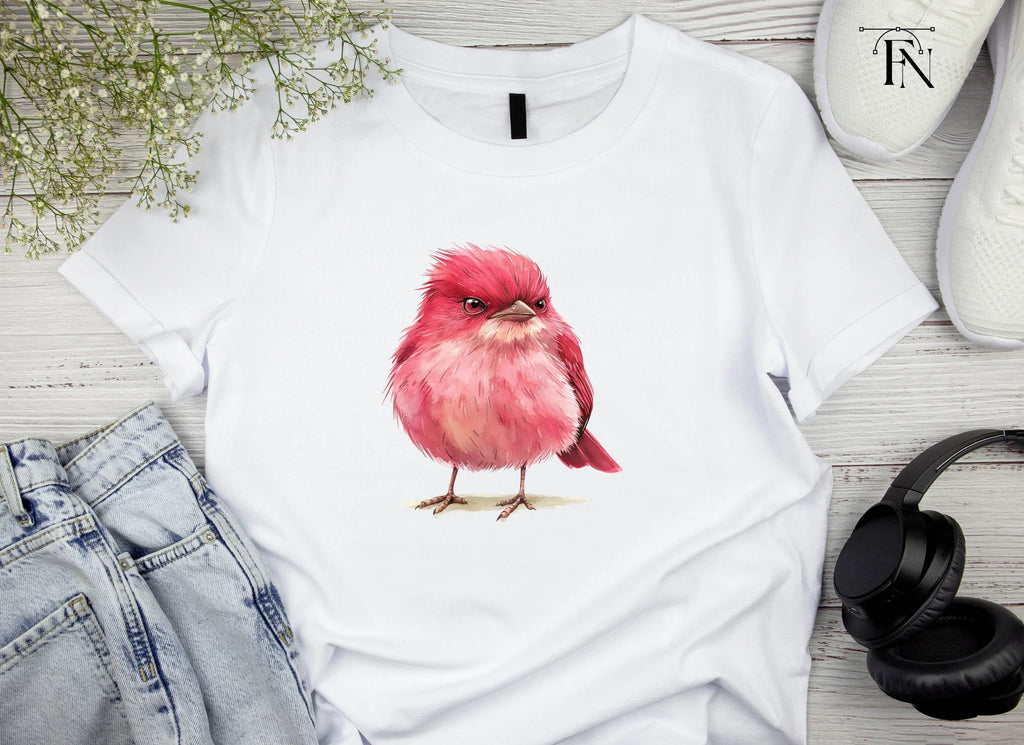 Cute Pink Bird Illustration Clipart Bundle