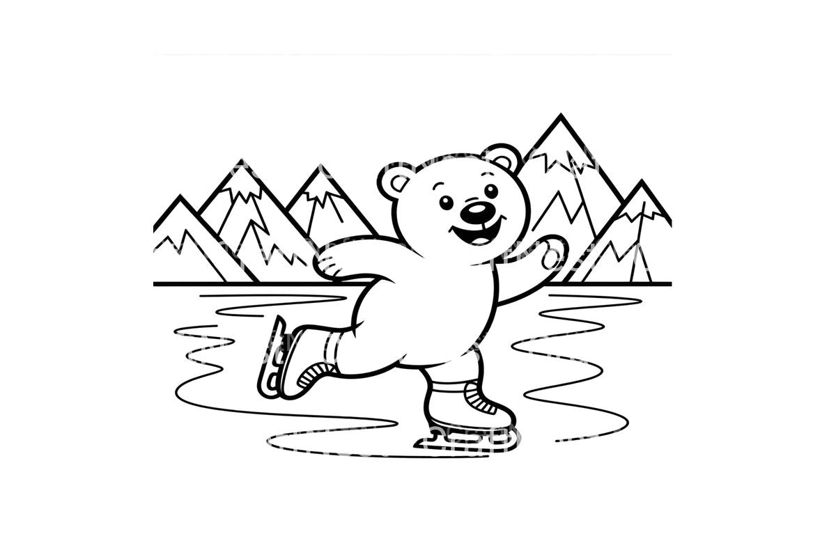 Polar Bear Ice Skating Fun Coloring Books