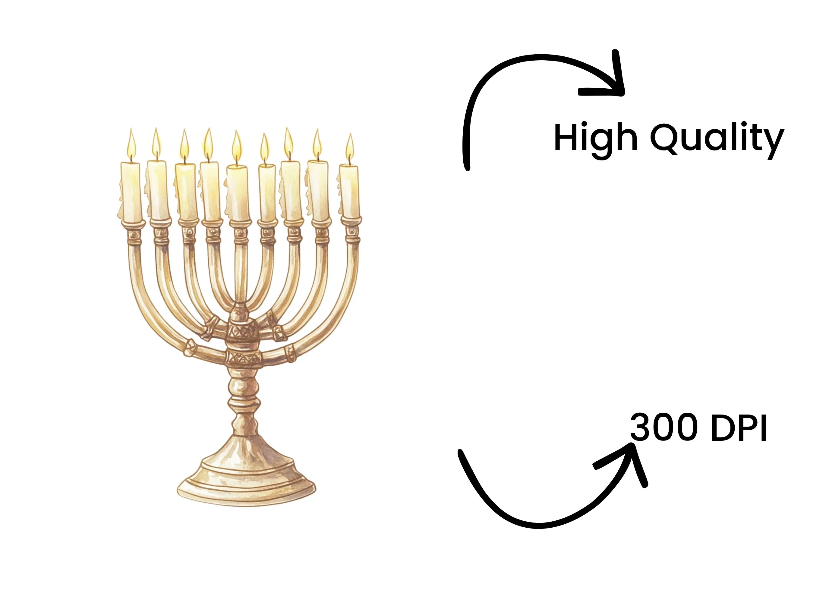 Hanukkah Menorah Clipart Bundle