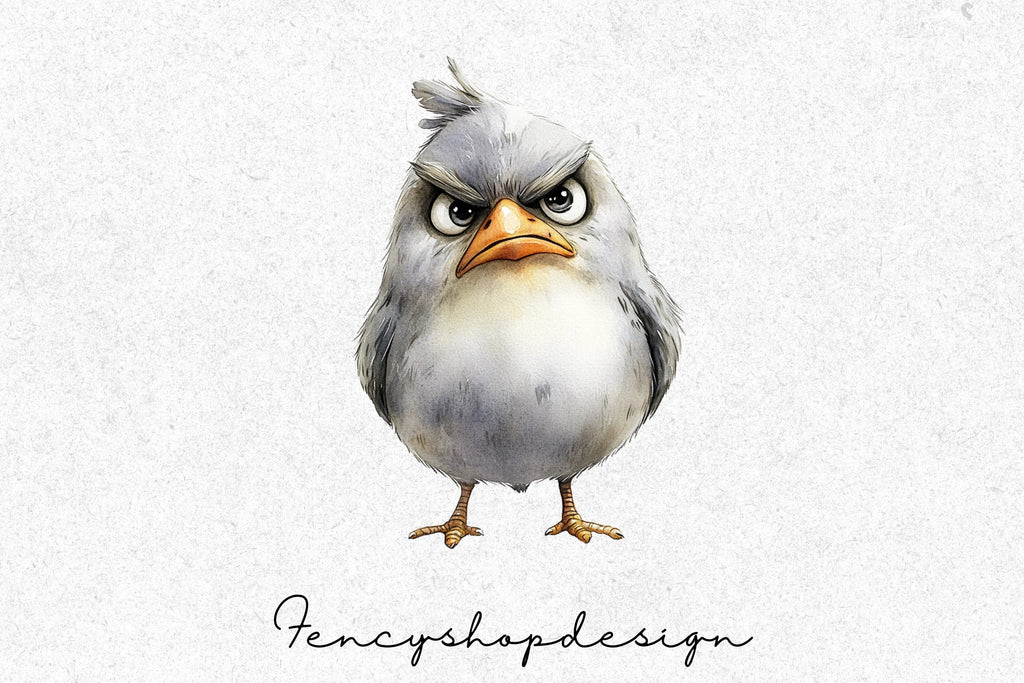 Angry Cartoon Bird Clipart Bundle