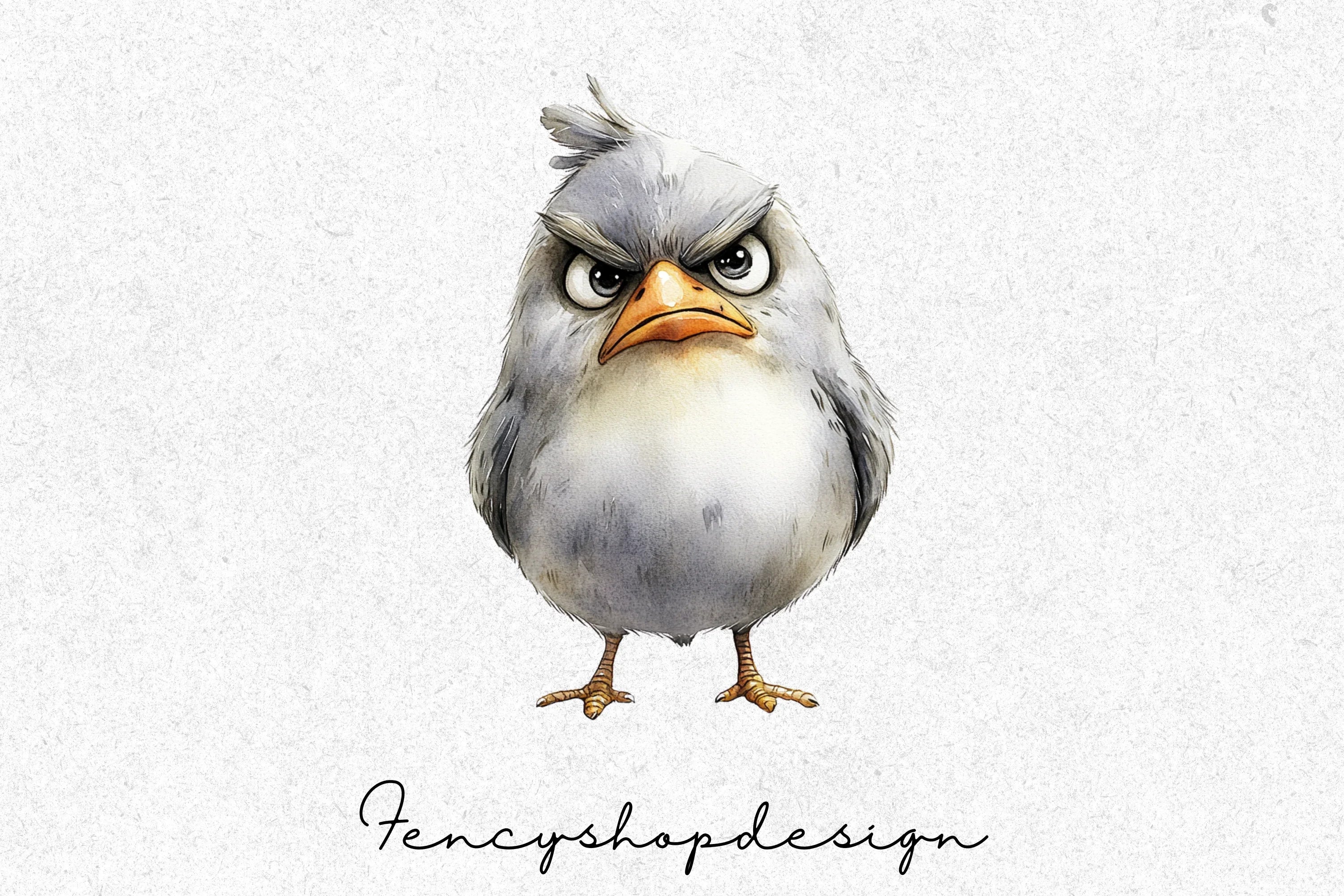 Angry Cartoon Bird Clipart Bundle