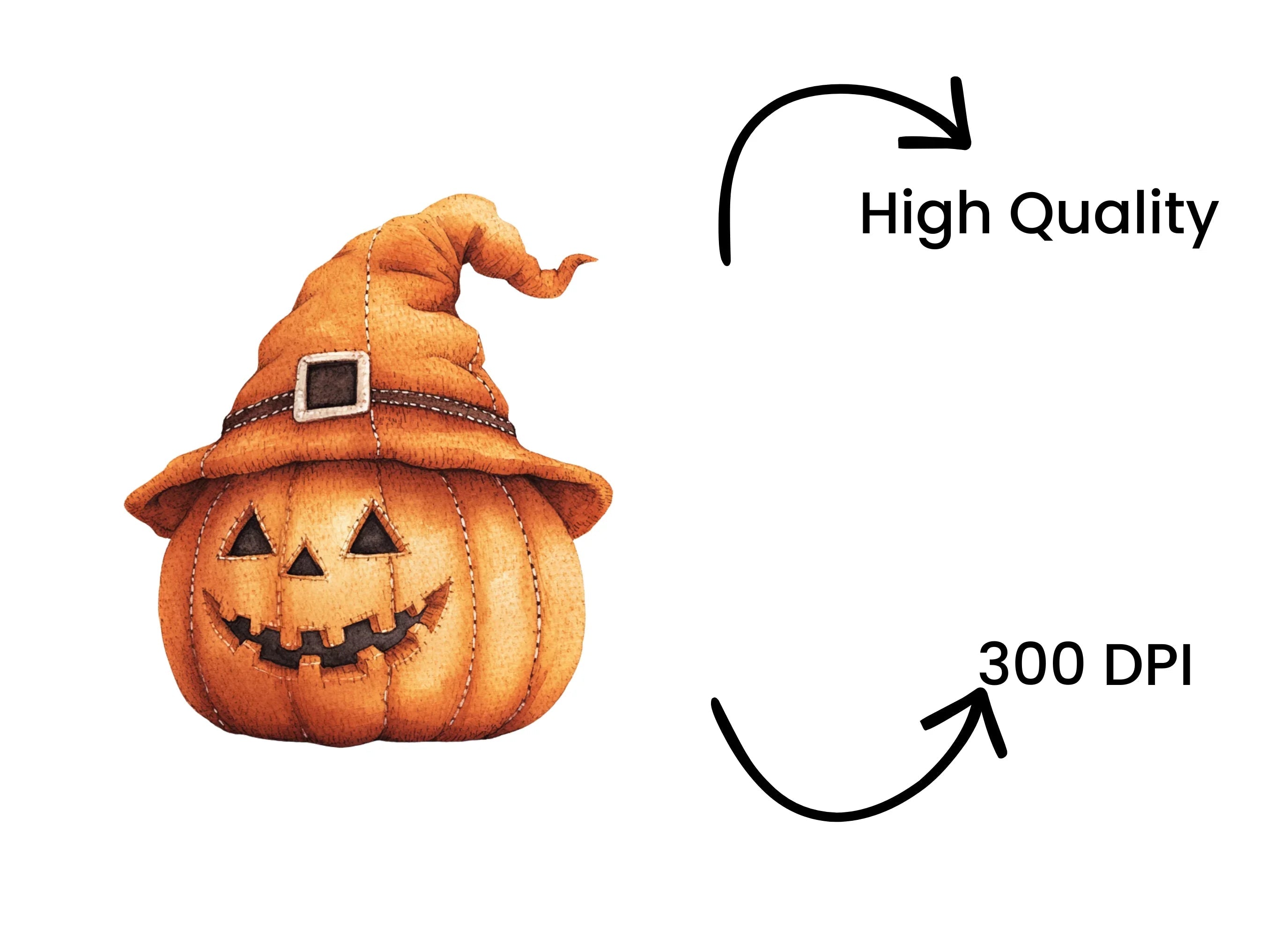 Spooky Halloween Pumpkins with Hats Clipart Bundle