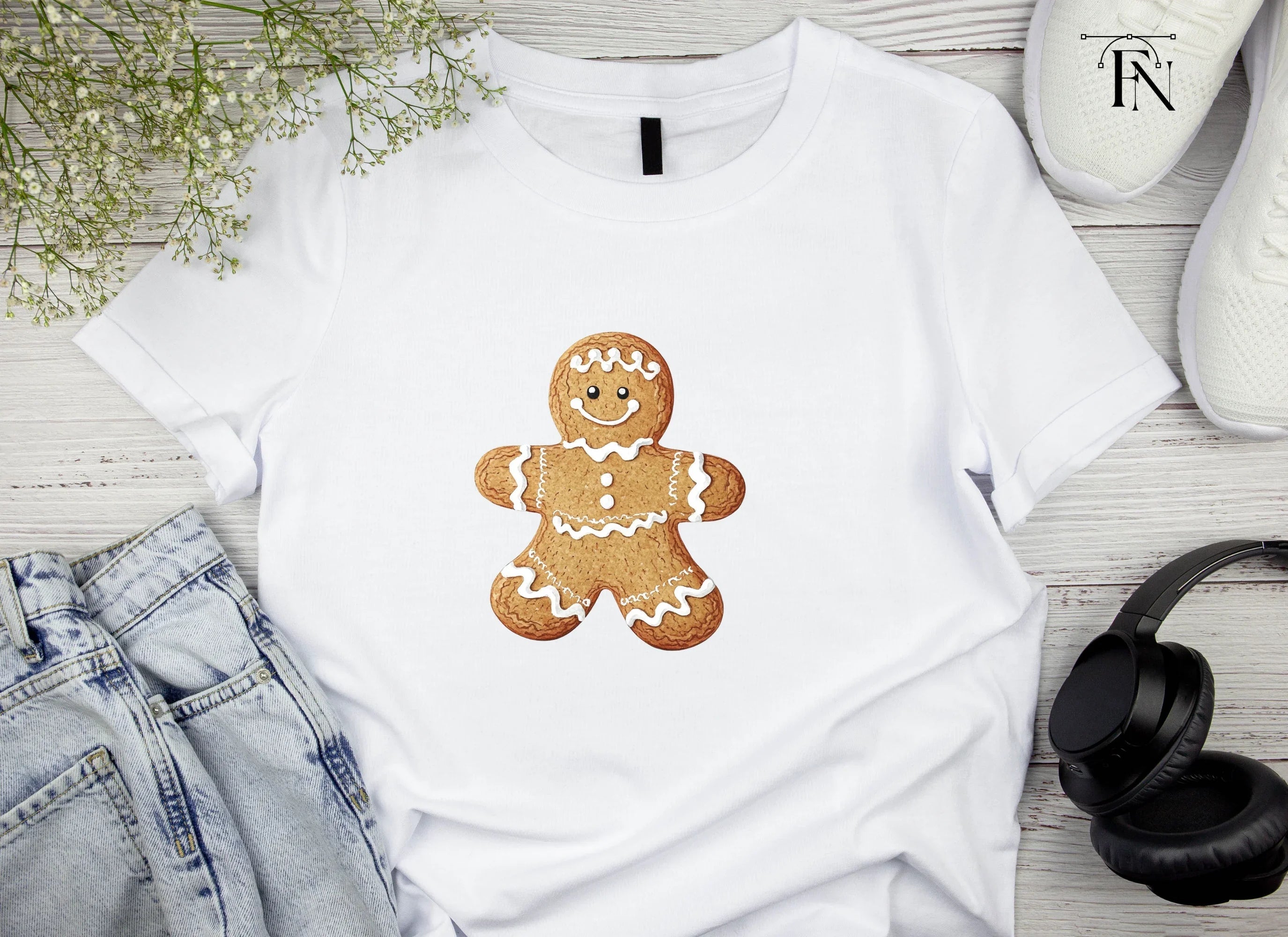 Festive Gingerbread Couple Clipart Bundle