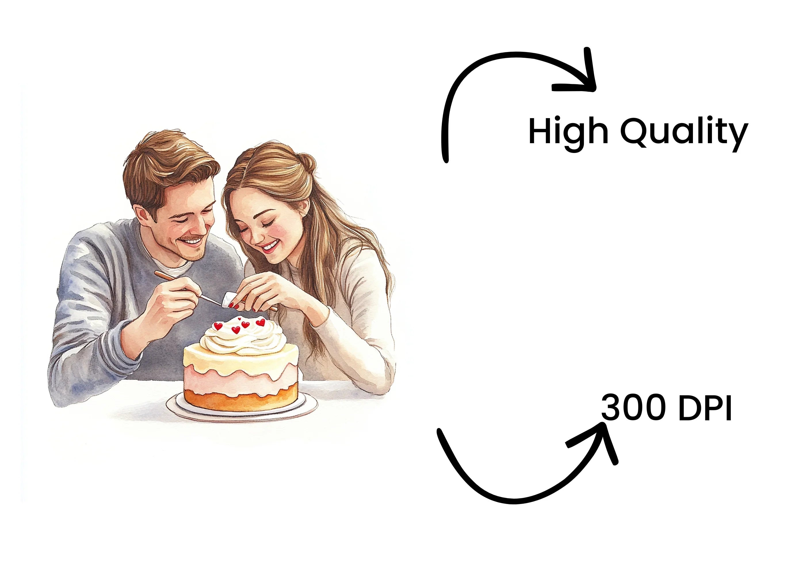 Couple Decorating Cake Clipart Bundle