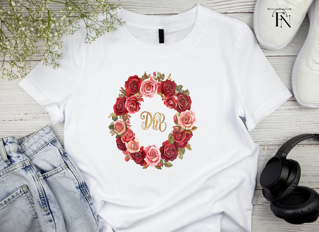 Rose Wreaths Monogram Clipart Bundle
