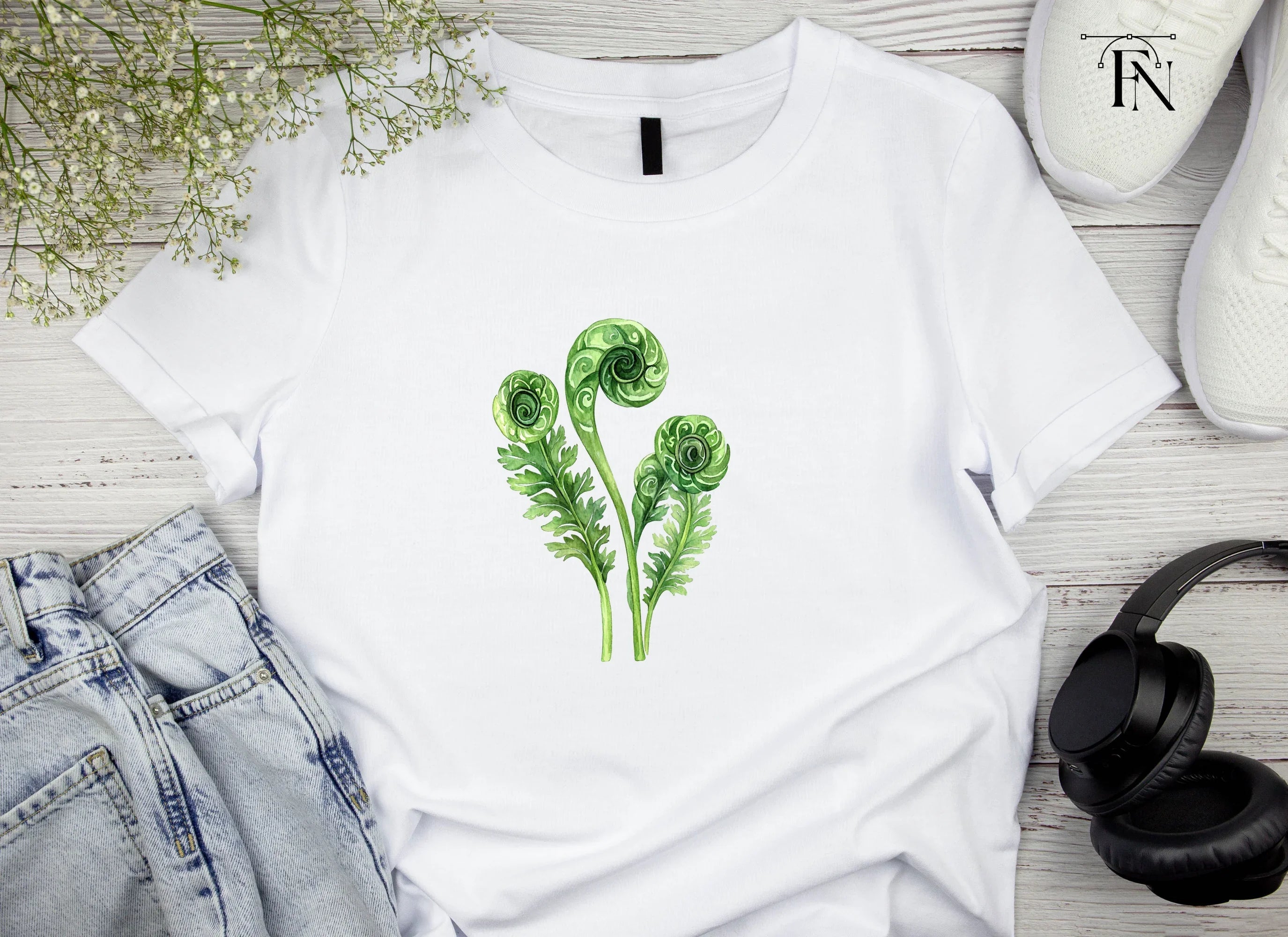 Fiddlehead Ferns Clipart Bundle