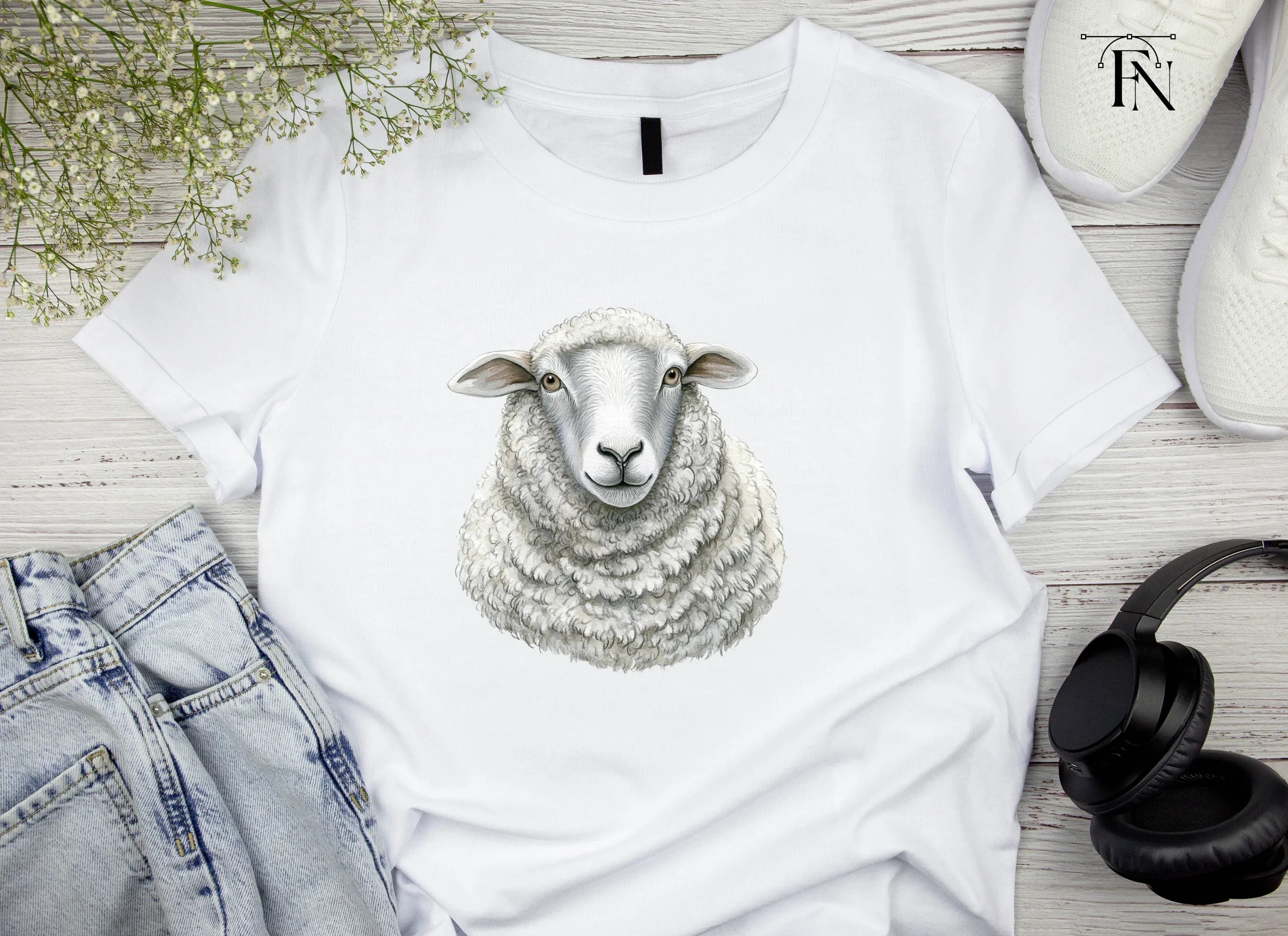 Grey Faced Sheep Clipart Bundle