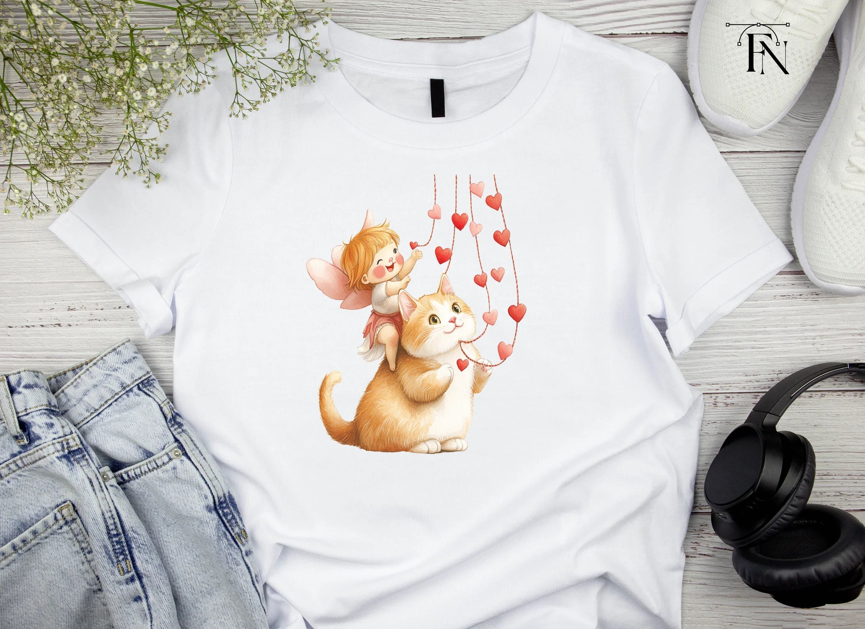 Cute Cupid Cats Valentine's Day Clipart Bundle