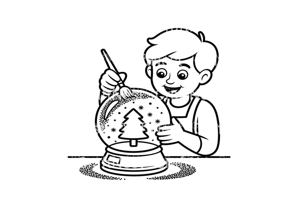 Christmas Snow Globe Craft Coloring Books