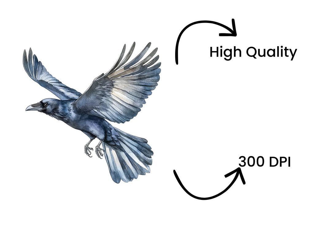 Flying Crows Clipart Bundle