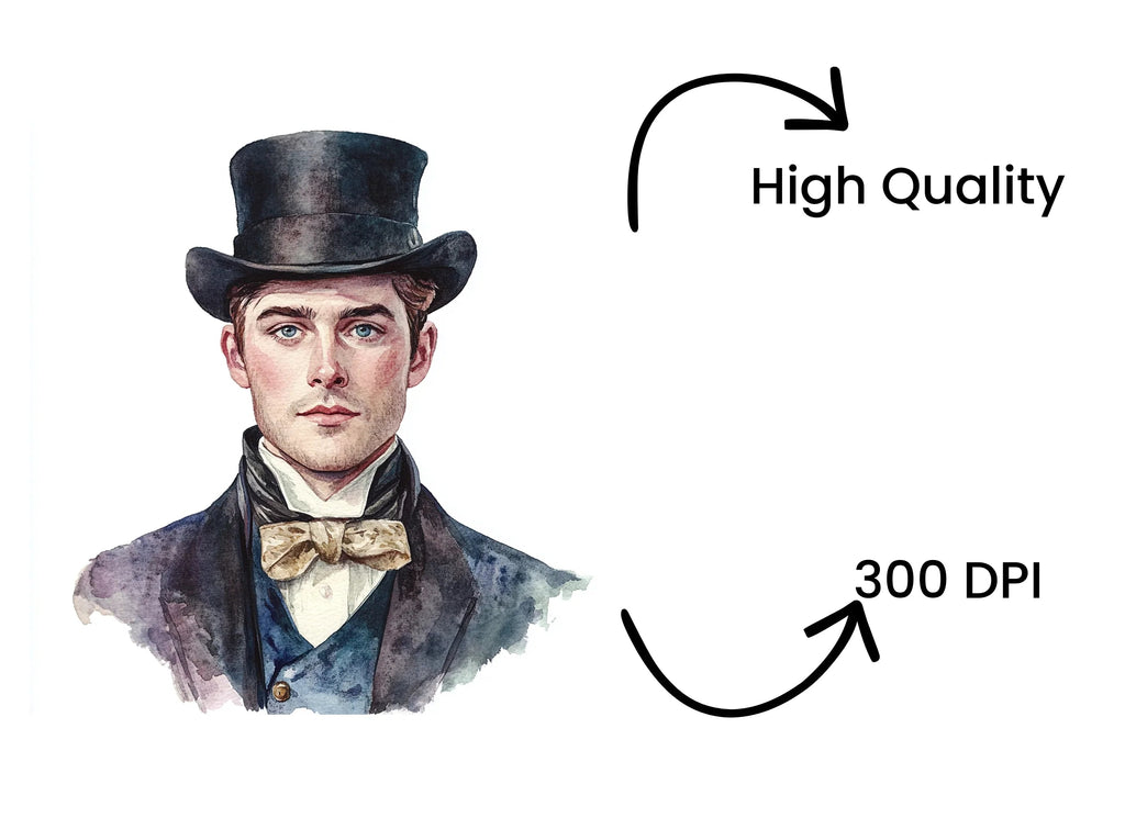 Elegant Victorian Men's Fashion Clipart Bundle