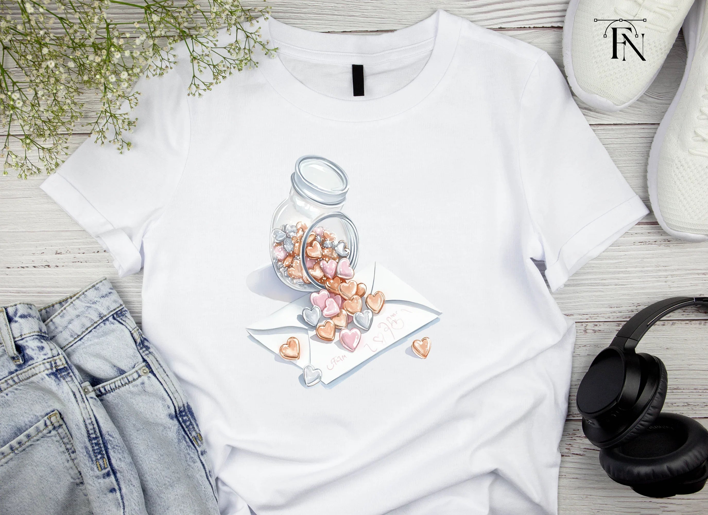 Heart Candy Jar Clipart Bundle