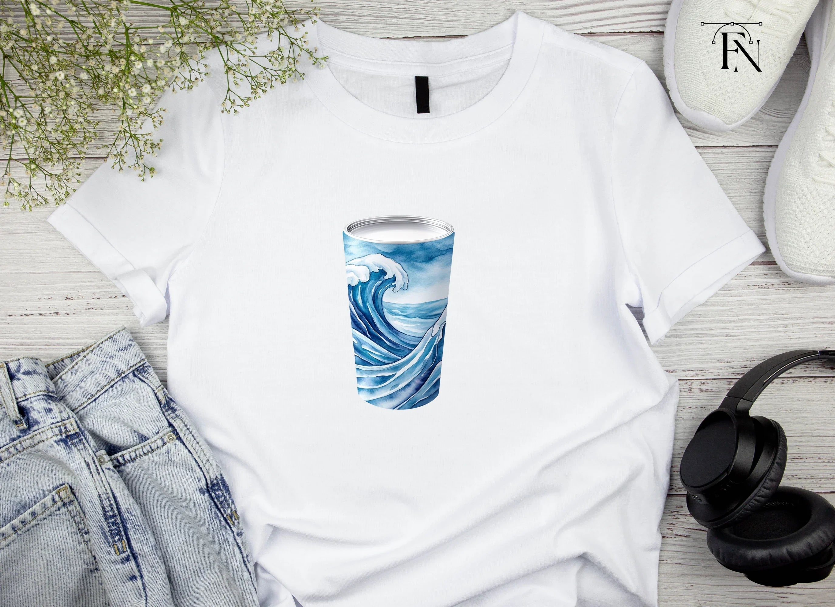 Dynamic Ocean Wave Tumbler Clipart Bundle