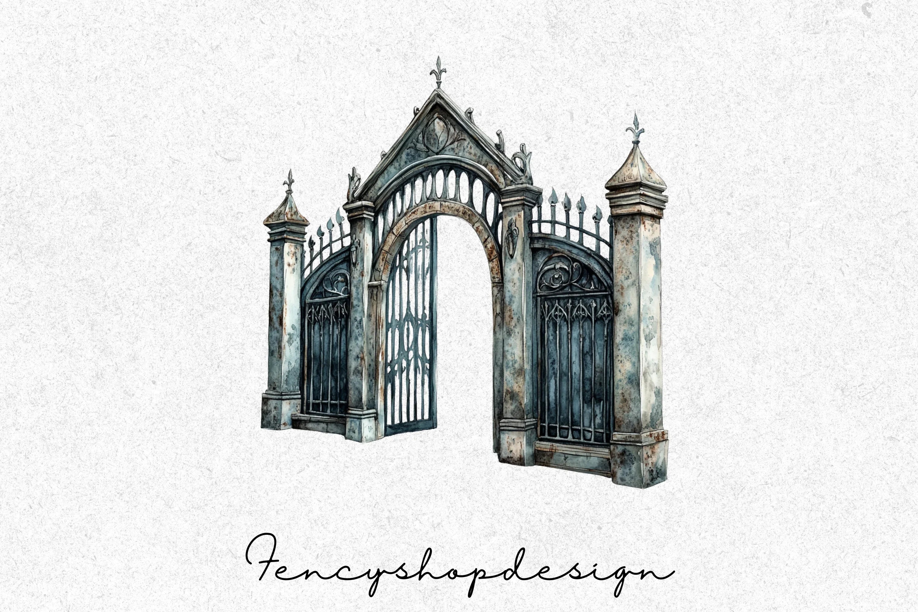 Gothic Fantasy Gates and Arches Clipart Bundle
